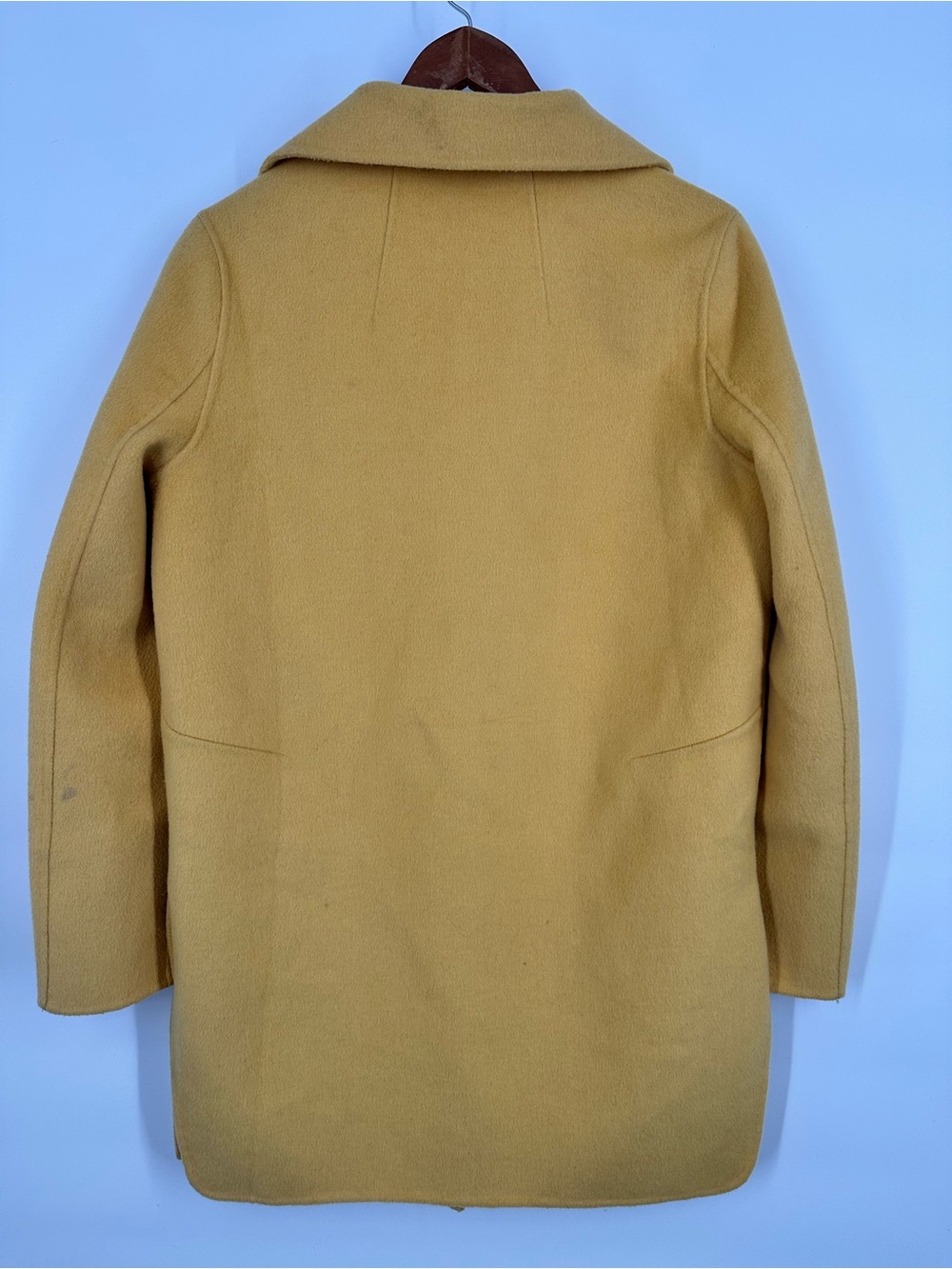 Belle & Bloom Wool Blend Peacock Oversized Mustard Yellow Coat Jacket - Picture 2 of 16